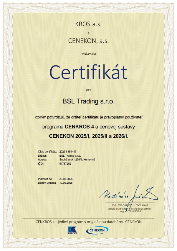 CENECON certifikát